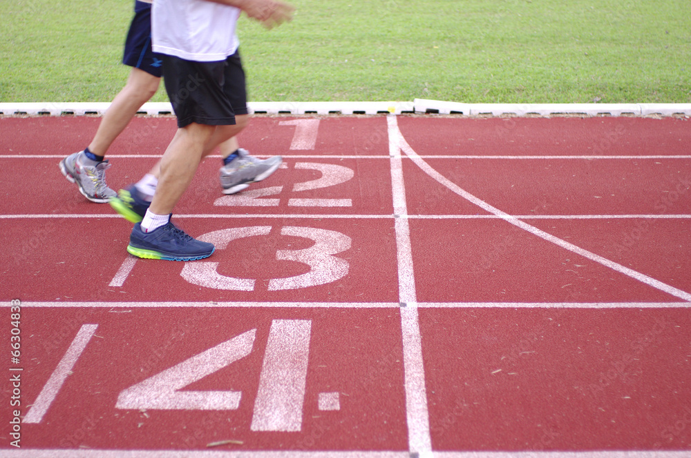 Fototapeta premium abstract success cross finish line, runner on track