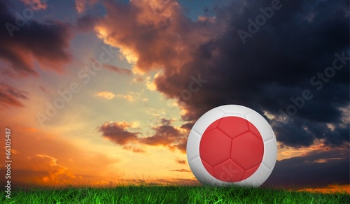 Composite image of football in japan colours