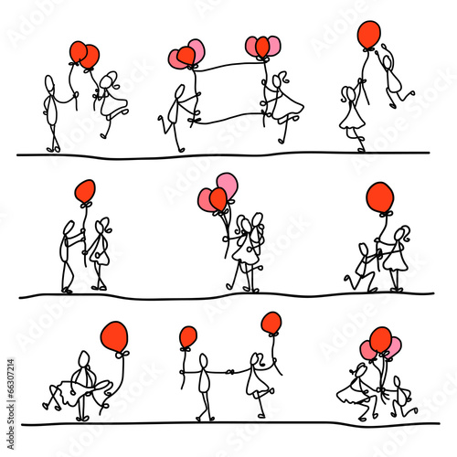 hand drawing cartoon love character