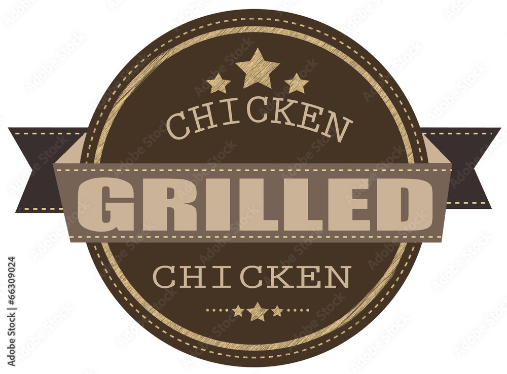Obraz premium grilled chicken stamp