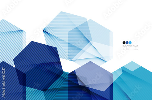 Bright blue geometric modern design template