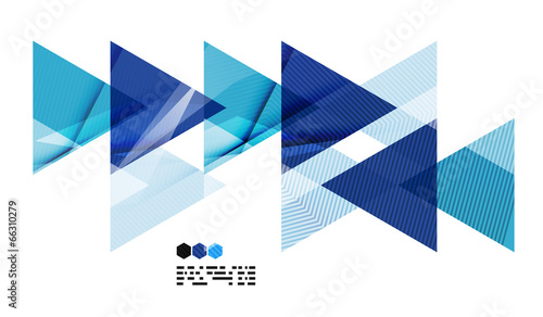 Bright blue geometric modern design template photo