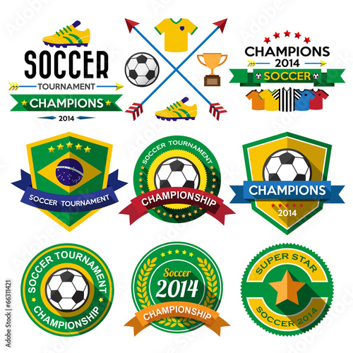 Soccer ( Football ) badge and labels.