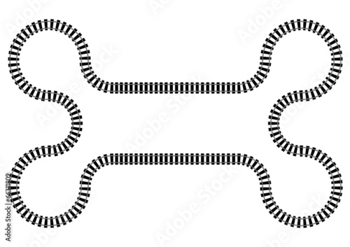 Railroad railway in a continuous wavy abstract pattern