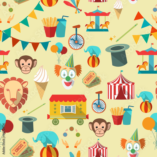 Circus seamless pattern