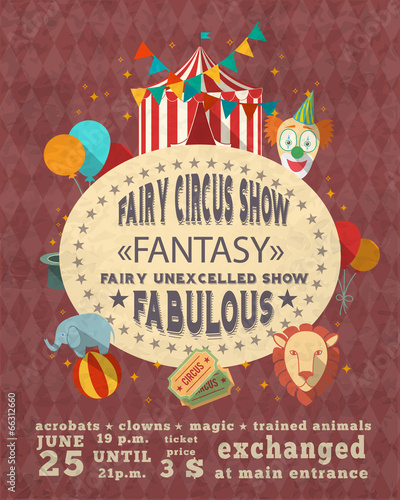 Circus vintage advertisement poster