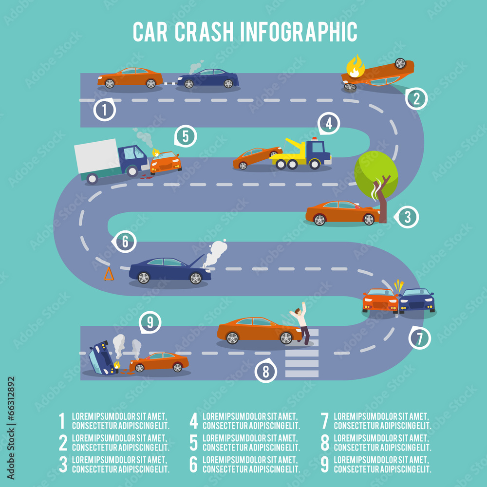 Car crash infographics