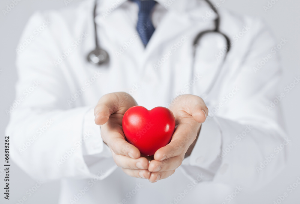 man hands with heart