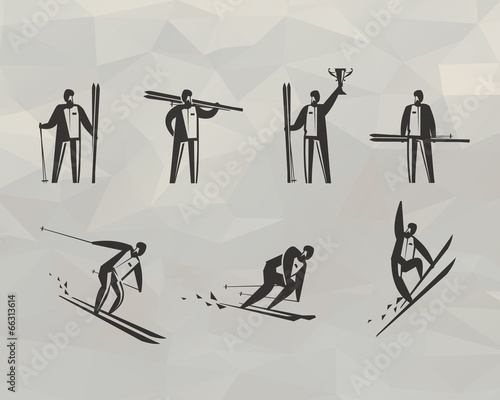 Skier icon. Vector format