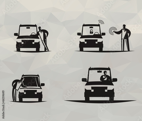 Vehicle icons. Vector format