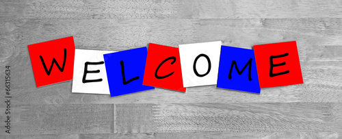 Welcome sign in letters for business, PR and social events.