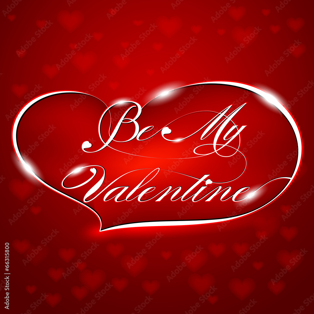 Red Greeting Card “Be My Valentine”, vector Red Greeting Card “Be My Valentine”, vector