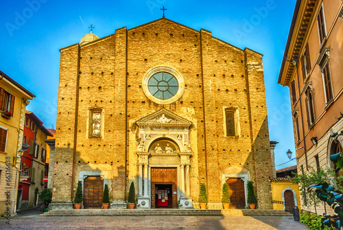 Facade of the Cathedral in Salo, Lake Garda, Italy photo