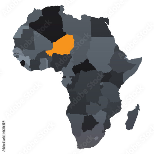 black vector mape of africa photo