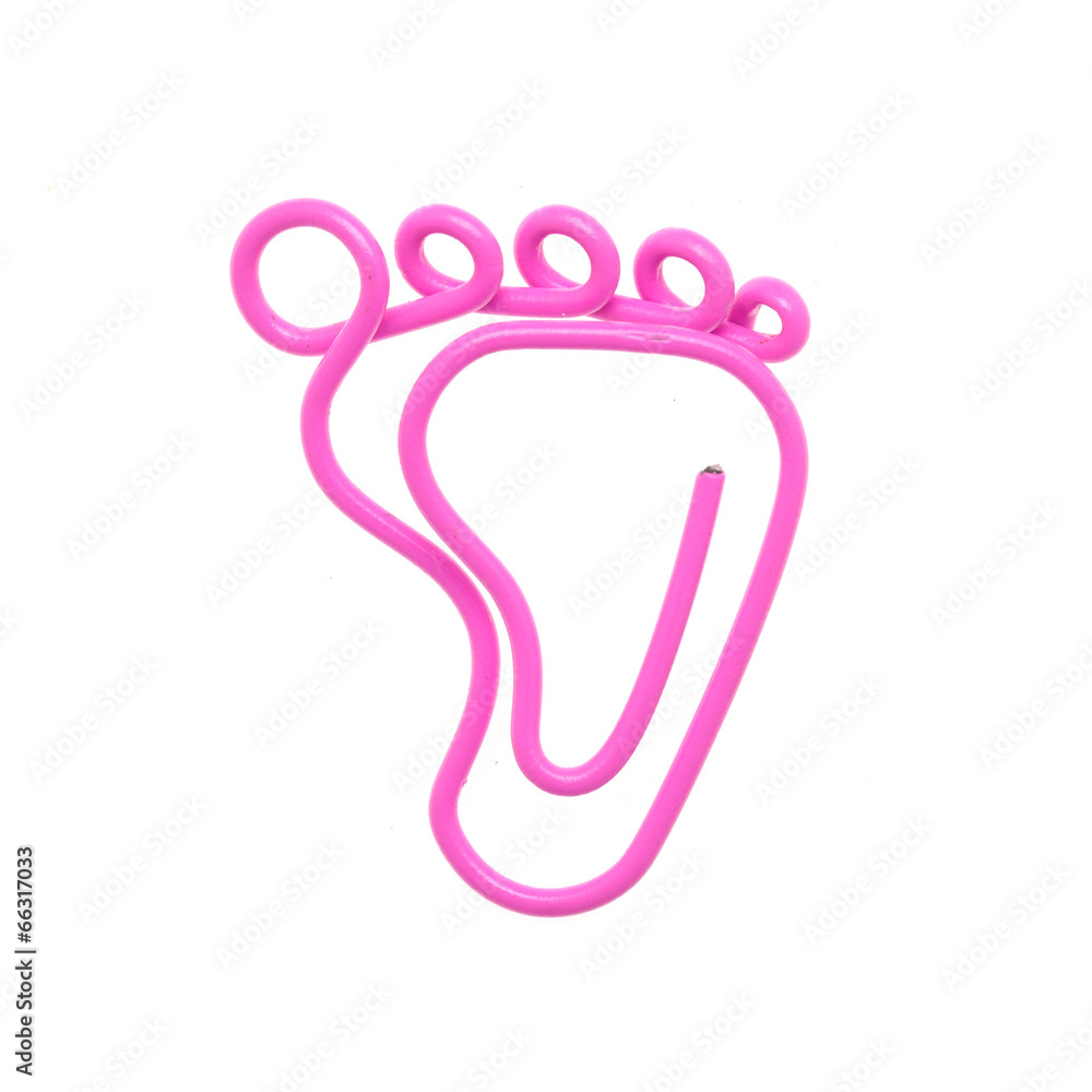 Pink paperclip isolated on white background Pink paperclip isolated on white background