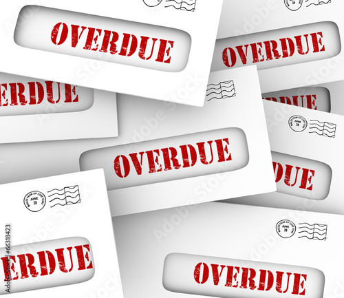 Photography Overdue Bills Pile Envelopes Late Payment Penalty Fees