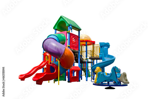 Photography Colorful playground isolated on white background