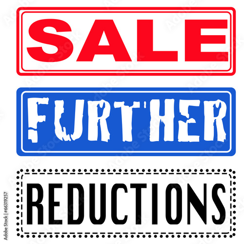 sale, futher, reductions stamp photo