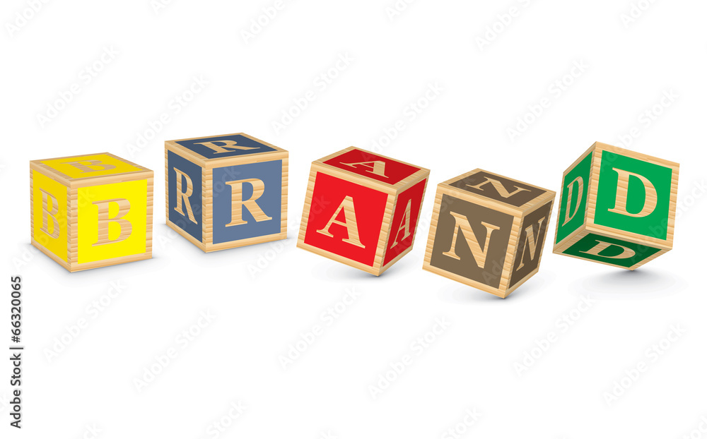 Word BRAND written with alphabet blocks Word BRAND written with alphabet blocks