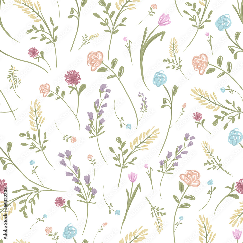 Fototapeta premium Floral seamless pattern for your design