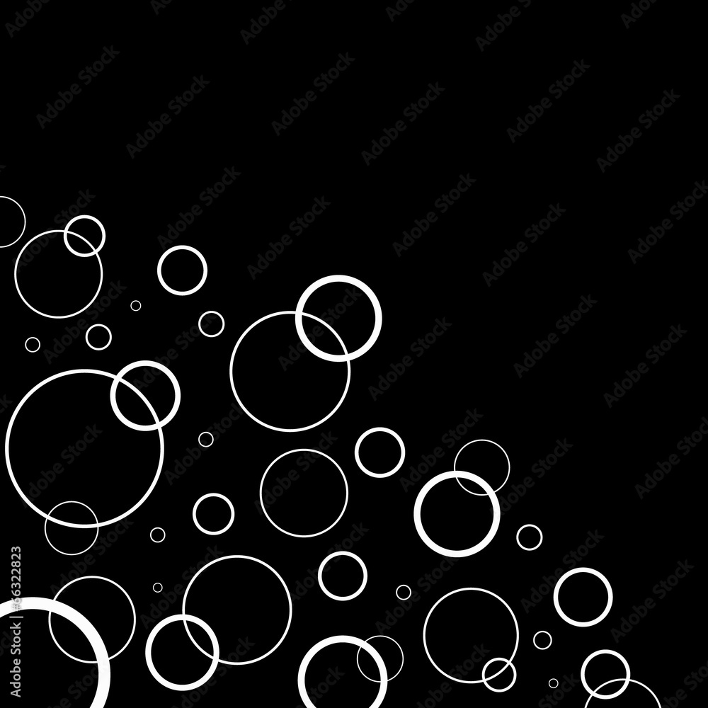 Abstract background with white circles on black