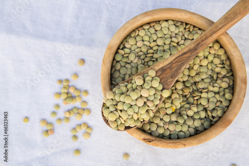 Dried green lentils