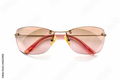 Stylish pink sunglasses.