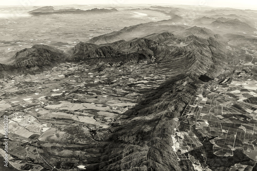 Aerial view of the Mountainous Terrain