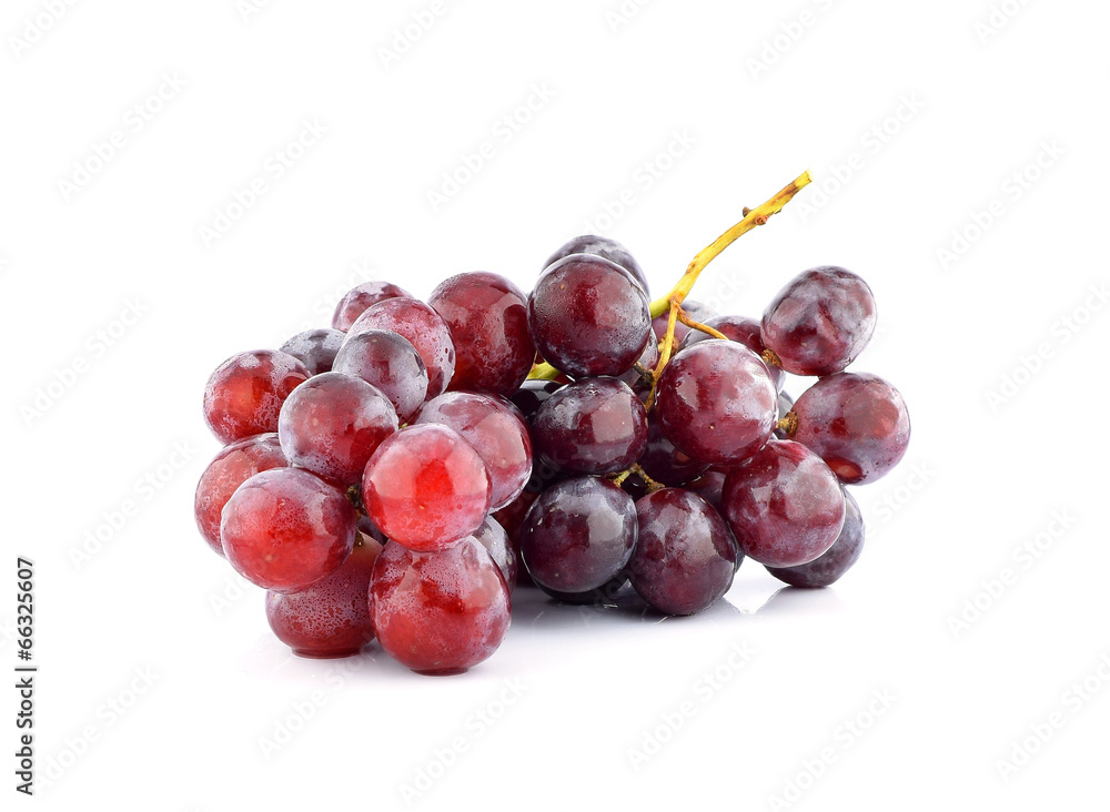 red grape on white background