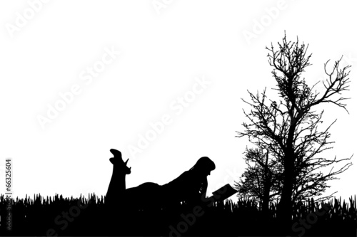 Vector silhouette of woman.