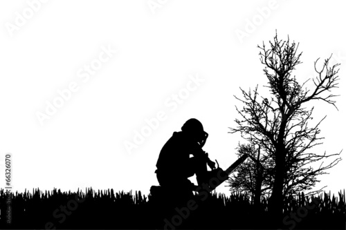 Vector silhouette of people.