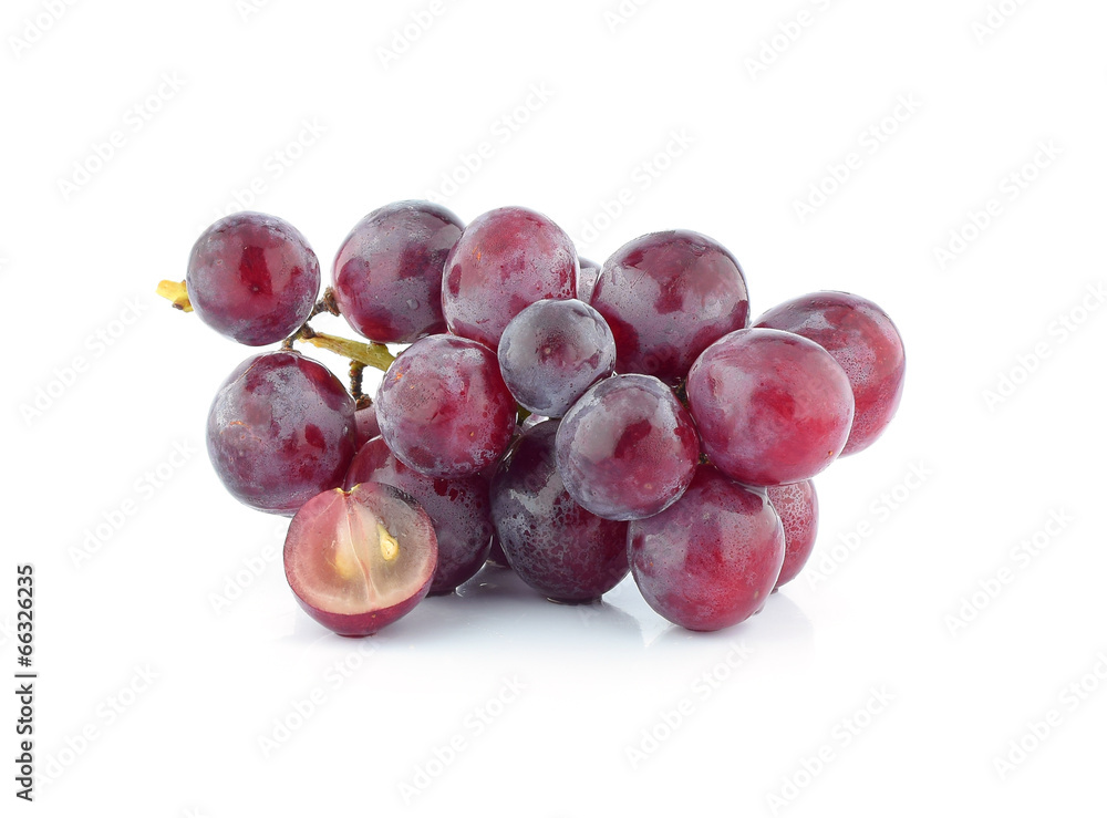 red grape on white background