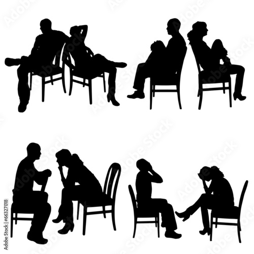 Vector silhouette of couple.