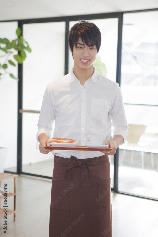 男性カフェ店員 Stock Photo Adobe Stock