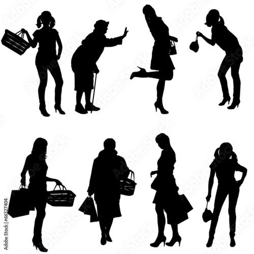 Vector silhouette of women.