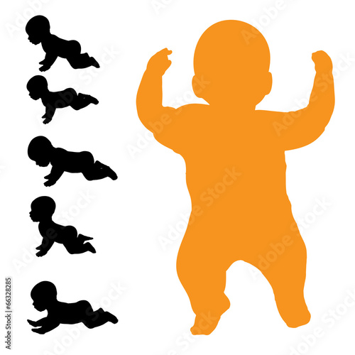 Vector silhouette of baby.