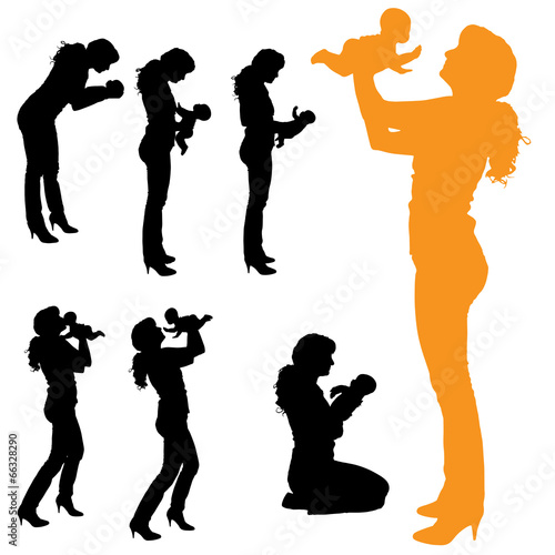 Vector silhouette of family.