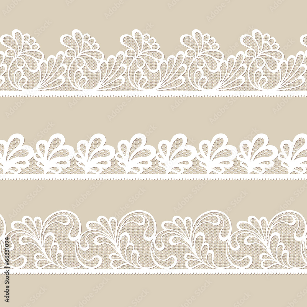 Set of lace vector borders Set of lace vector borders