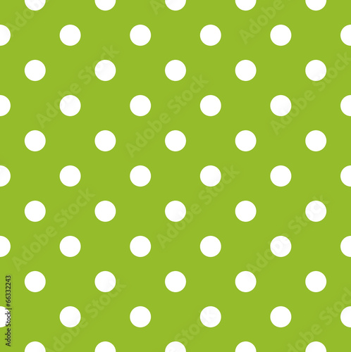 Seamless green pattern with white dots