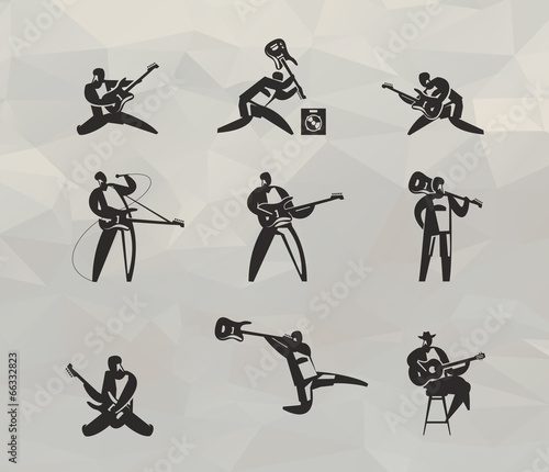 Musicians icons set. Vector format