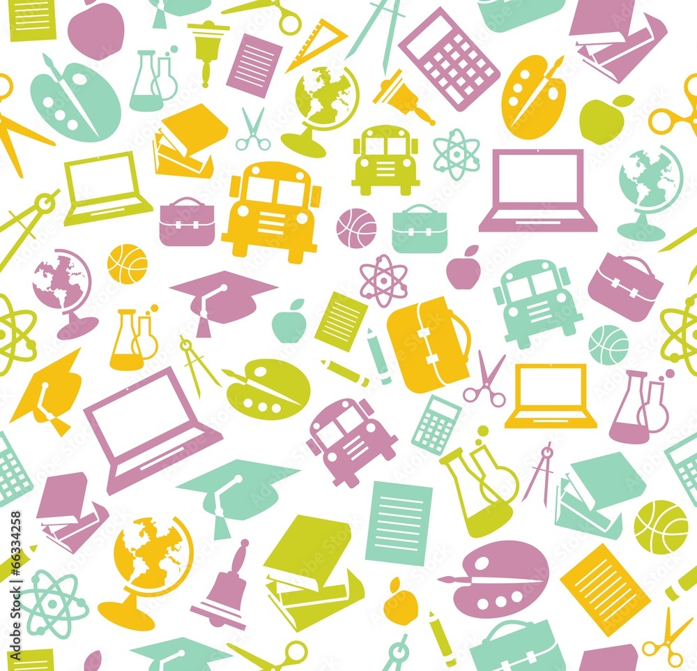 Seamless background with education icons Seamless background with education icons