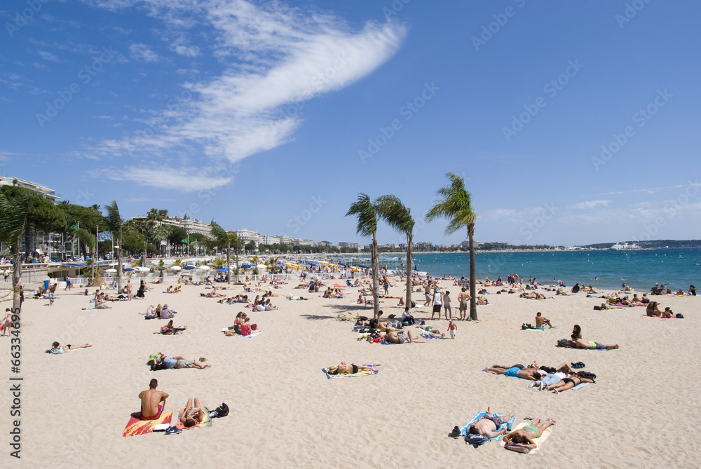 Beach in Cannes, French Riviera