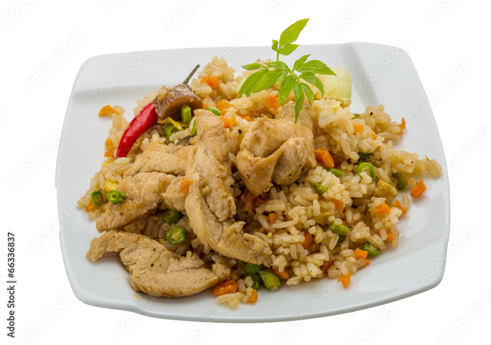 Fried rice with chicken Fried rice with chicken