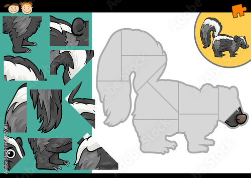 cartoon skunk jigsaw puzzle game