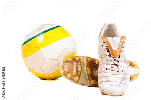 Soccer ball and shoes