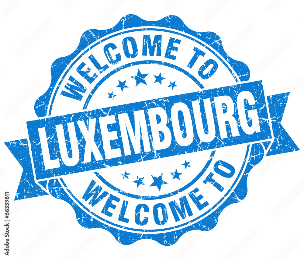 Obraz premium Welcome to Luxembourg blue grungy vintage isolated seal