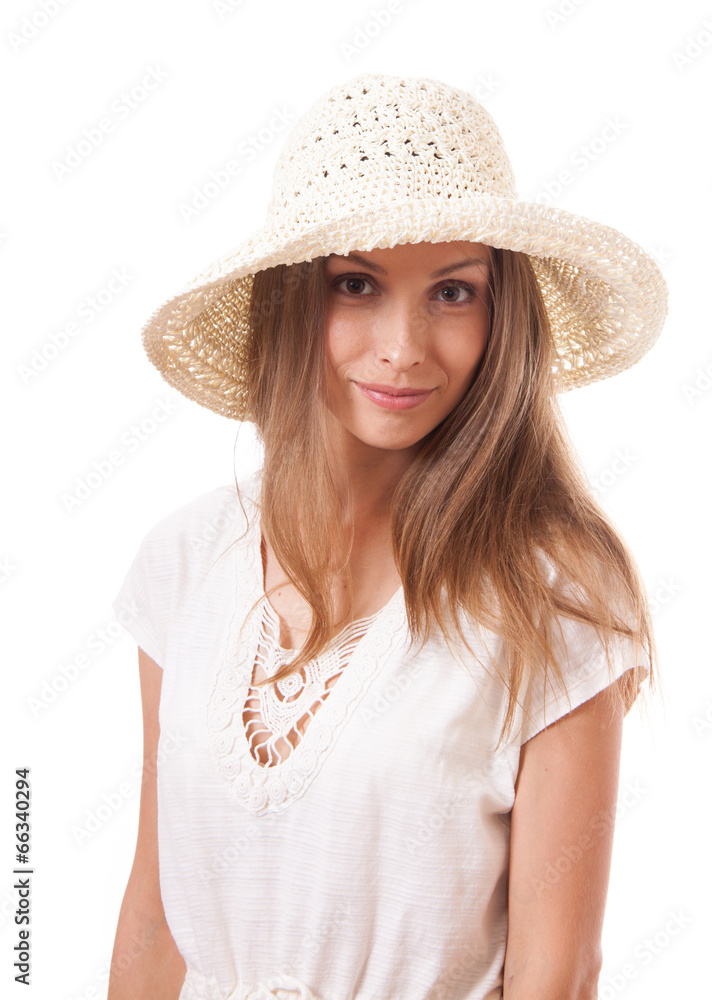 woman in a wide brimmed hat