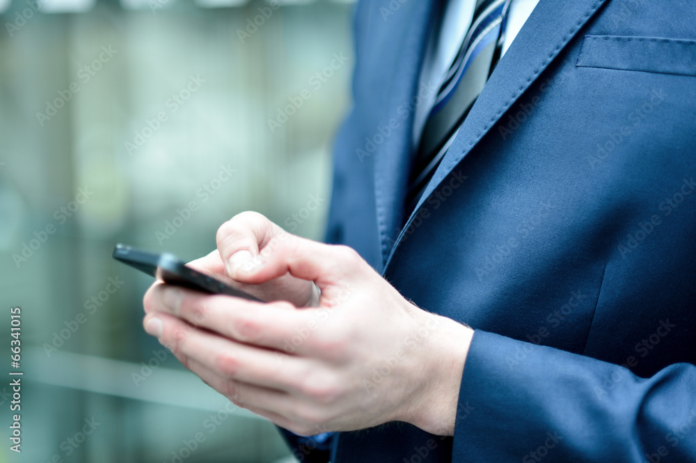 Close up of a man using mobile phone Close up of a man using mobile phone
