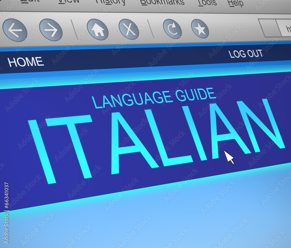 Italian language concept. Italian language concept.