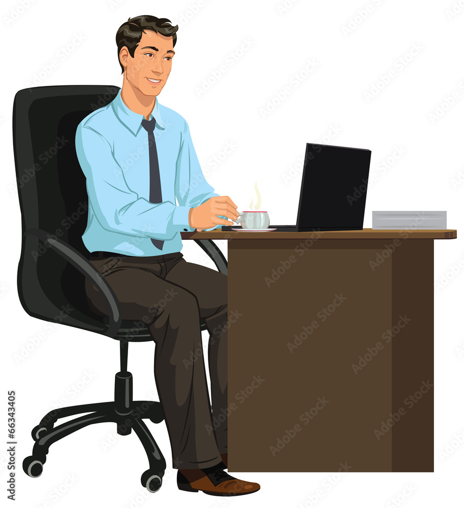 man at the Desk with laptop man at the Desk with laptop